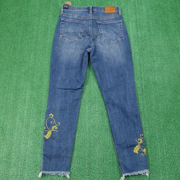NEW Lucky Brand Bridgette Skinny Jeans Womens 6/28 High Rise Embroidered Floral - Picture 7 of 15